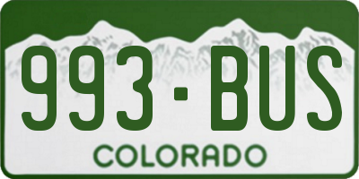 CO license plate 993BUS