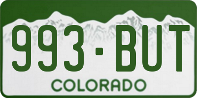 CO license plate 993BUT