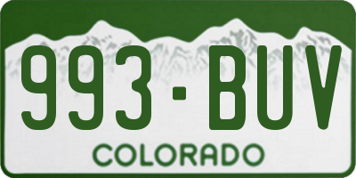 CO license plate 993BUV