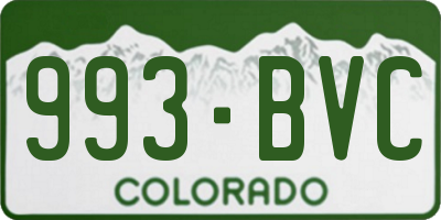 CO license plate 993BVC