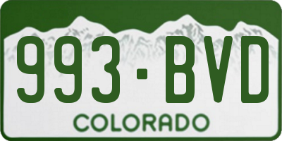 CO license plate 993BVD