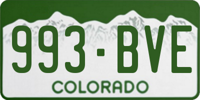 CO license plate 993BVE