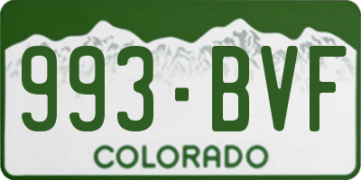 CO license plate 993BVF