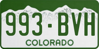 CO license plate 993BVH