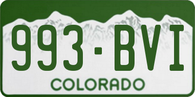 CO license plate 993BVI