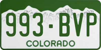 CO license plate 993BVP