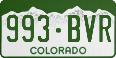 CO license plate 993BVR