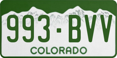 CO license plate 993BVV