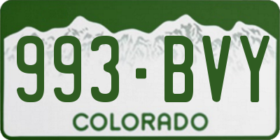 CO license plate 993BVY