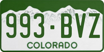 CO license plate 993BVZ