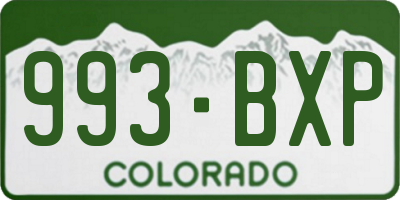 CO license plate 993BXP