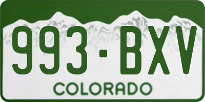 CO license plate 993BXV
