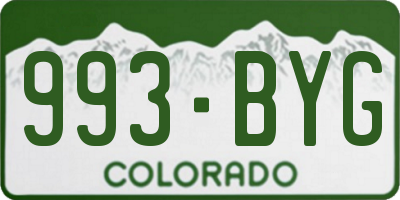 CO license plate 993BYG