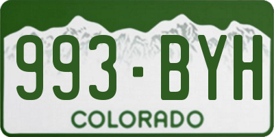 CO license plate 993BYH