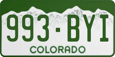 CO license plate 993BYI