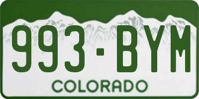 CO license plate 993BYM