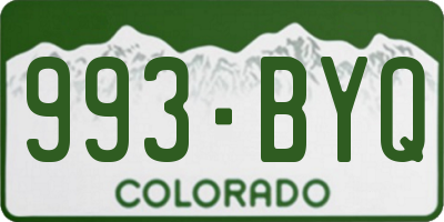 CO license plate 993BYQ