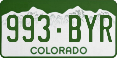 CO license plate 993BYR