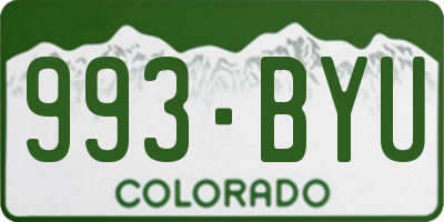 CO license plate 993BYU