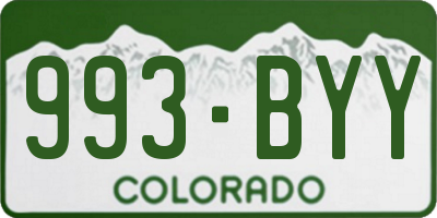 CO license plate 993BYY