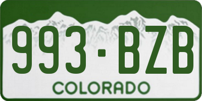 CO license plate 993BZB
