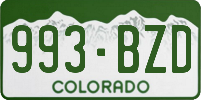 CO license plate 993BZD
