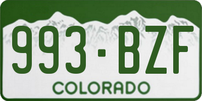 CO license plate 993BZF