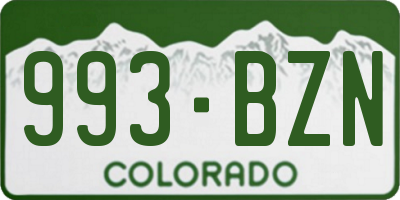CO license plate 993BZN