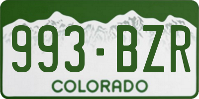 CO license plate 993BZR