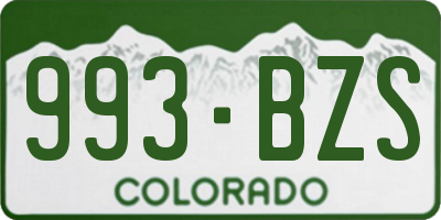 CO license plate 993BZS