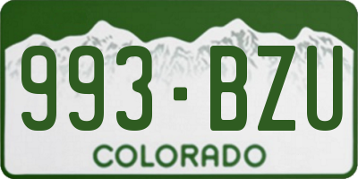 CO license plate 993BZU