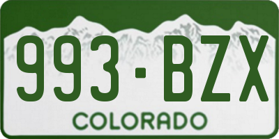 CO license plate 993BZX