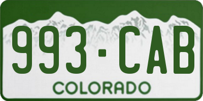 CO license plate 993CAB