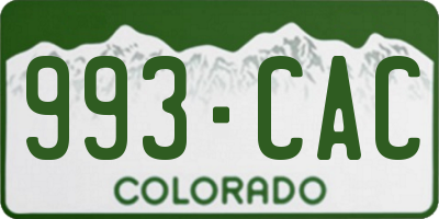 CO license plate 993CAC