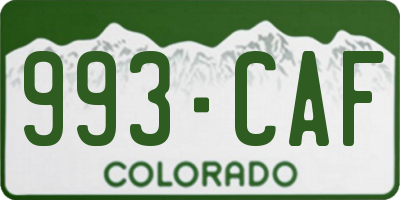 CO license plate 993CAF