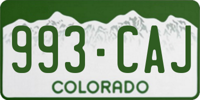 CO license plate 993CAJ