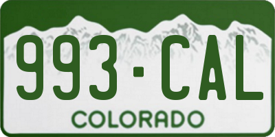 CO license plate 993CAL