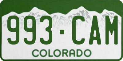 CO license plate 993CAM