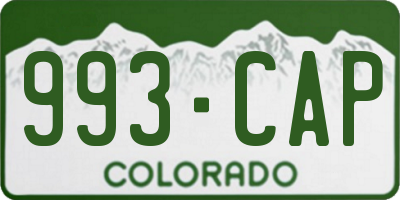 CO license plate 993CAP