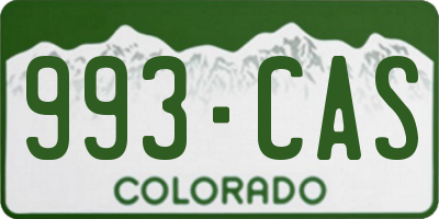 CO license plate 993CAS