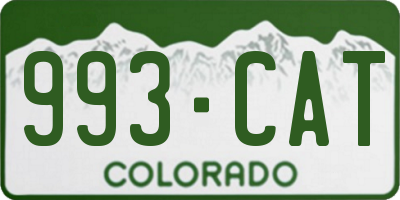 CO license plate 993CAT