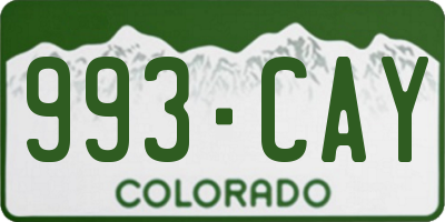 CO license plate 993CAY