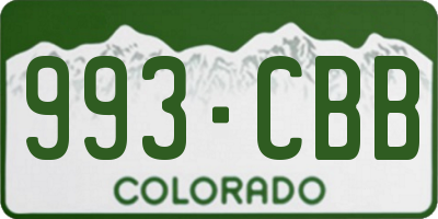 CO license plate 993CBB