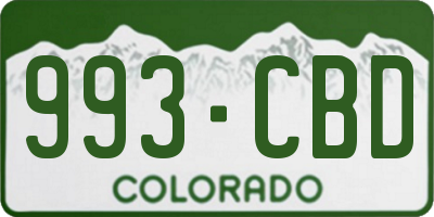 CO license plate 993CBD