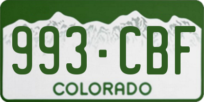 CO license plate 993CBF