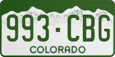 CO license plate 993CBG