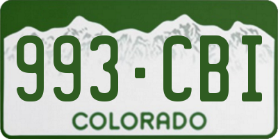 CO license plate 993CBI