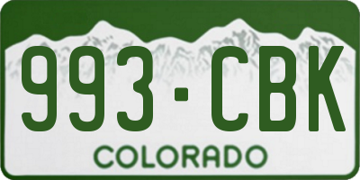 CO license plate 993CBK