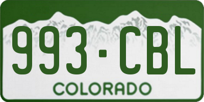 CO license plate 993CBL