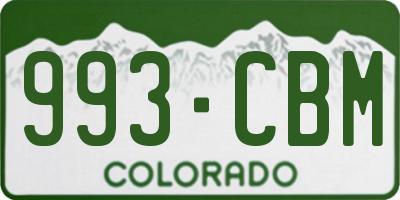 CO license plate 993CBM